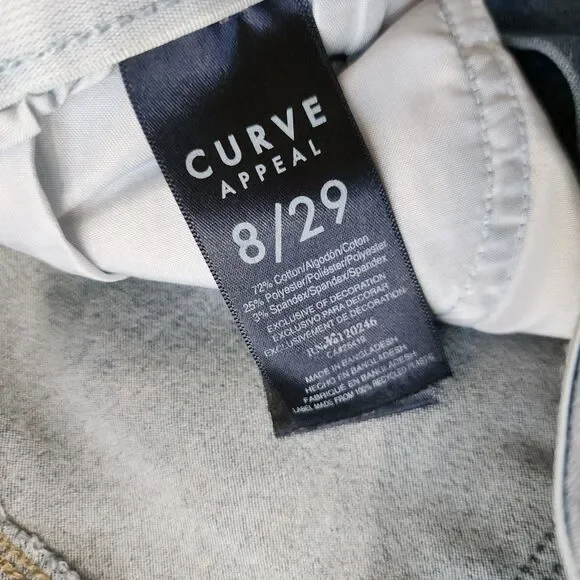 Curve Appeal Jeans Women 8 Blue Skinny Mid Rise Medium Wash Stretchy Denim 29x27 - Picture 3 of 11